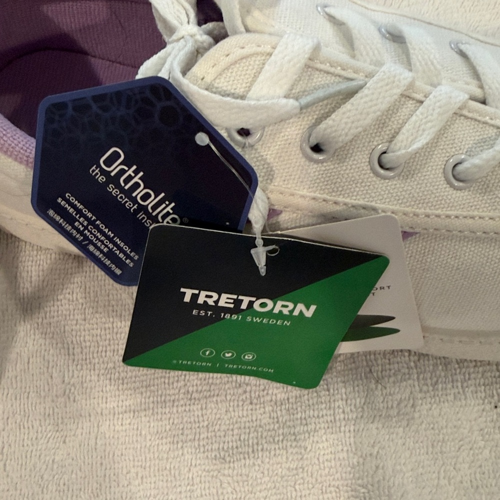 NEW Tretorn Nylite White Purple Sneakers - Picture 5 of 5